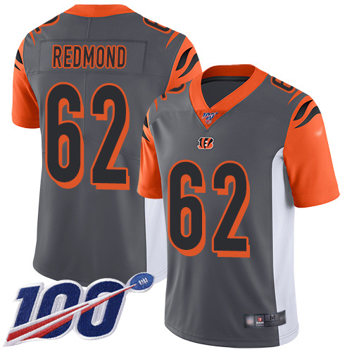 Cincinnati Bengals Limited Silver Men Alex Redmond Jersey NFL Footballl #62 100th Season Inverted Legend